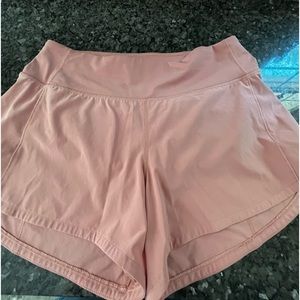 Lululemon sped up shorts size 6. Mint condition 4 in. Color is light rose